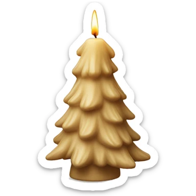 beige wax candle shaped like a pine tree sticker