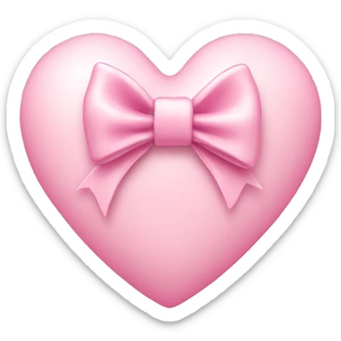 Light pink heart with bow on it sticker