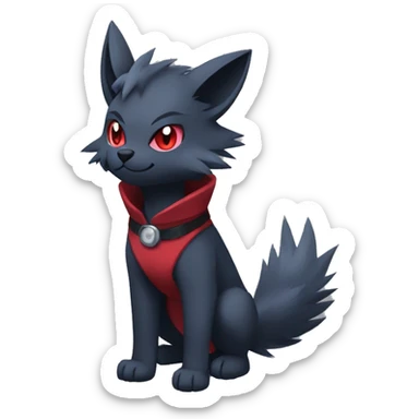 Cool Edgy Zorua-Zoroark-Mightyena with a collar full body sticker