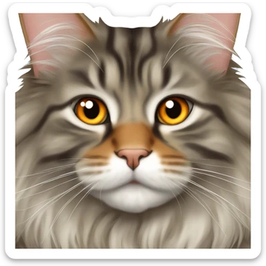 Orange maine coon kiss grey maine coon sticker