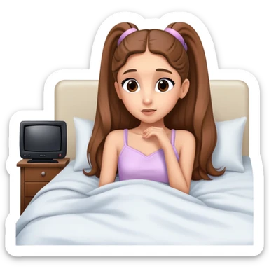 Ariana grande goes to bed and watches television  sticker