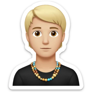 create couple emojis, tall blonde beaded guy, and short brown hair hazel eyed girl sticker