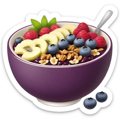 Açaí bowl with granola and fruit toppings  sticker