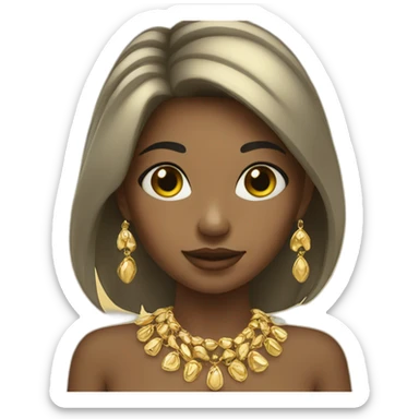 Girl with gold jewellery sticker