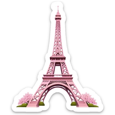 Eiffel Tower with cherry blossoms  sticker