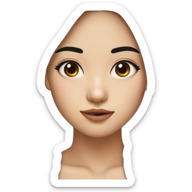 asian girl，blackhair，eyes like a cat，and a mole under eyebrows sticker