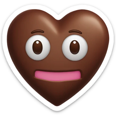 Corazón con textura de pastel de chocolate amargo con una porción cortada  sticker