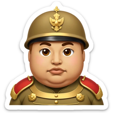 Cinematic Realistic Botero Bronze Roman fat Soldier Emoji. sticker