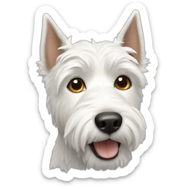 white terrier dog sticker