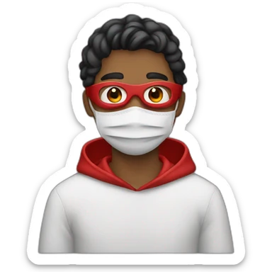 young man with a mask dressed in red sticker
