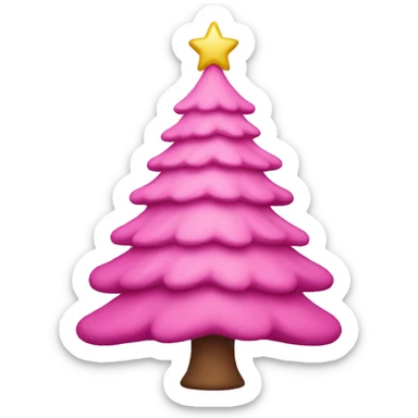 pink christmas tree sticker