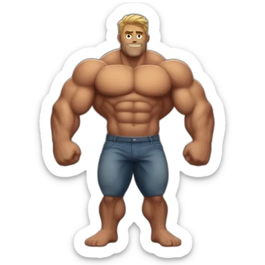 Guy with big muscles sticker