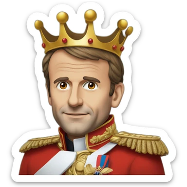 emmanuel macron avec une couronne sur la tete sticker