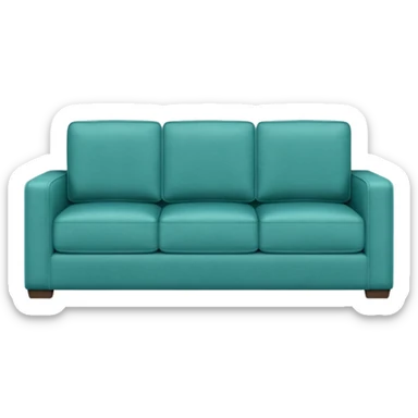 Square teal three-seater sofa  sticker