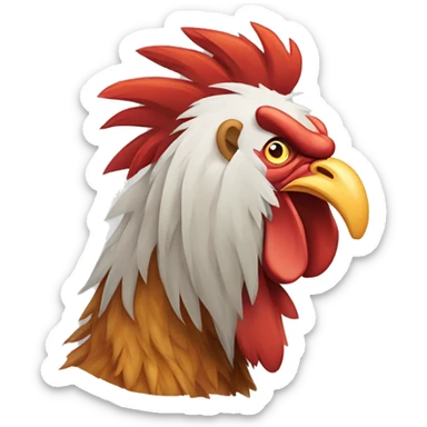 Rooster Versus lion sticker