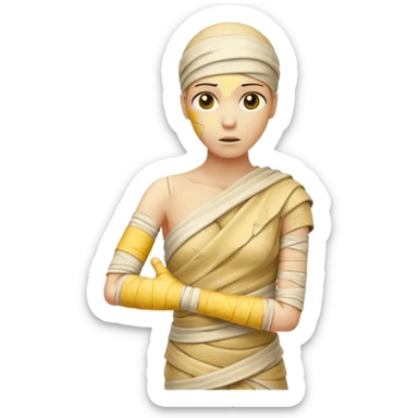 mummy Human figure wrapped in yellowed bandages, one arm stretched forward.
 sticker