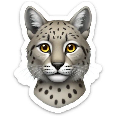 Bobcat cyan grey , yellow eyes  sticker