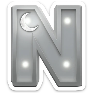N with moon vibes sticker