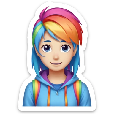 Rainbow dash as a human sticker