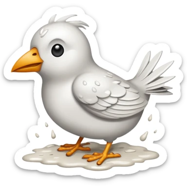 Bird pooping sticker