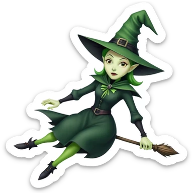 wicked witch flying  sticker
