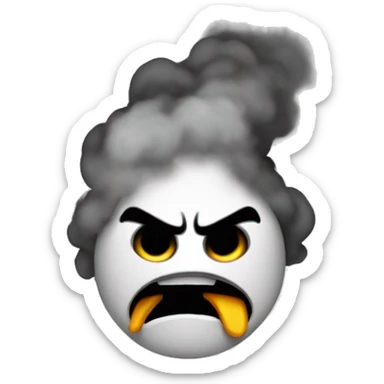 Create a angry emoji with smoke coming out of its ears sticker