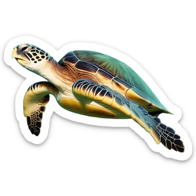 Hawaiian sea turtle sticker