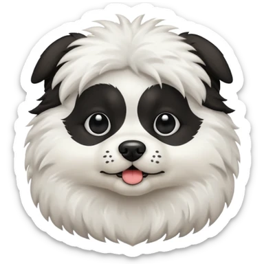 dog white with black face and not hair sticker