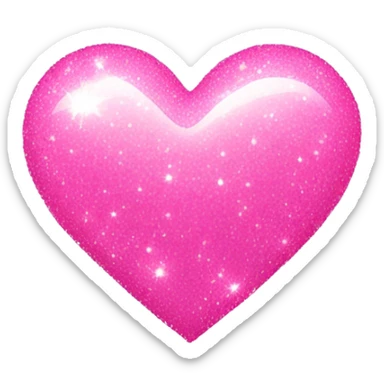 Pink sparkle heart sticker