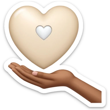 White love heart in palm sticker