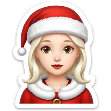 A girl in a Santa Claus costume sticker