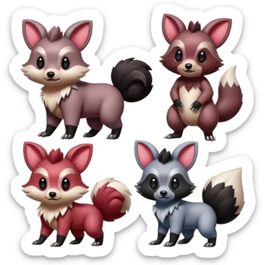 Teddiursa-Minccino-Obstagoon-fusion  sticker