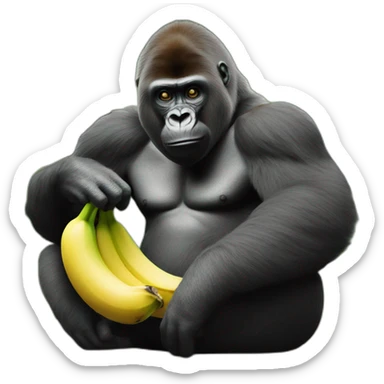 Gorille qui mange bananane sticker