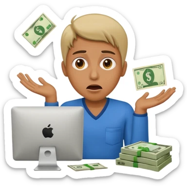 Scammer hacking money sticker