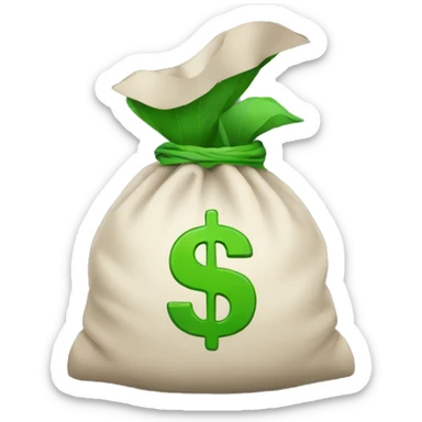 Money bag with green dollar sign sticker