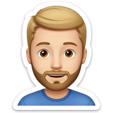 young man with a short beard, happy birthday boy sticker