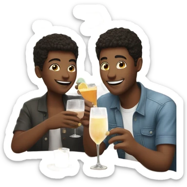 friends enjoying drinks indoors sticker
