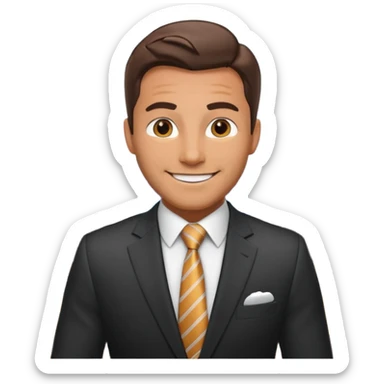 сгенерируй смайлик красавчик образ внутри компании лидер sticker