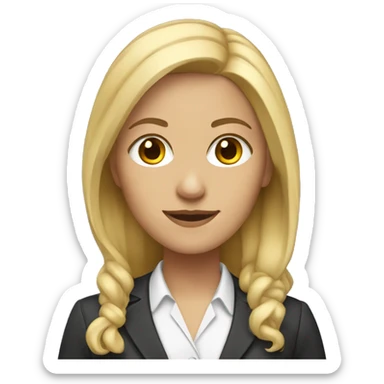 female Teacher with blonde hair and brown eyes sticker