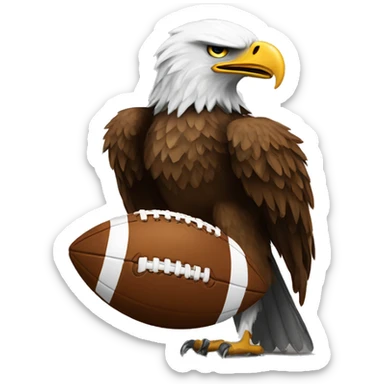 Eagle with a football beating a cowboy sticker