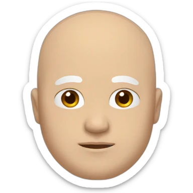 fat white bald guy brown hair and eyebrows sticker