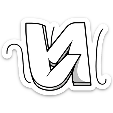 word UYI as a fun cartoon logo with character elements sticker