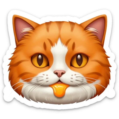 A cat eating Reese’s  sticker