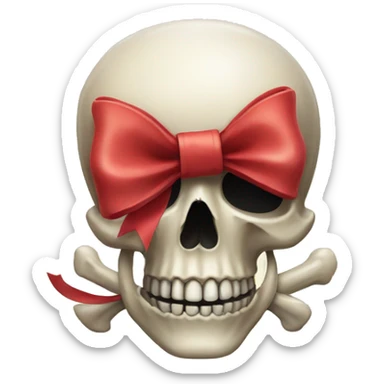 Skull with a bow sticker