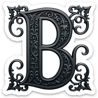 Black gothic letter J  sticker