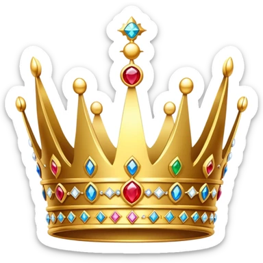 golden royal crown with jewels sticker