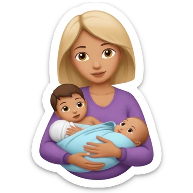 mother with one newborn baby sticker