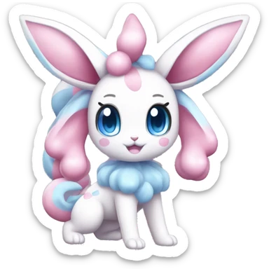 Kawaii Gorgeous Beautiful Pretty Shiny Sparkly Sylveon-Pokémon full body sticker
