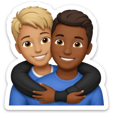 carmel baddie and tall darkskin boy hugging  sticker