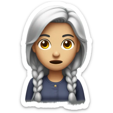 Annoyed girl  sticker